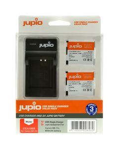 Jupio Kit: 2X Battery NB-11L + USB Single Charger
