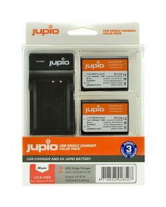 Jupio Kit: 2X Battery LP-E10 + USB Single Charger