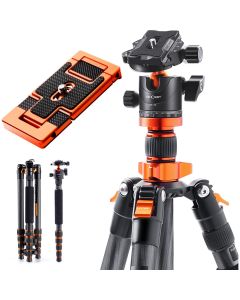 K&F Concept Tripod D255C4 170cm Carbon w/ Monopod + Plate